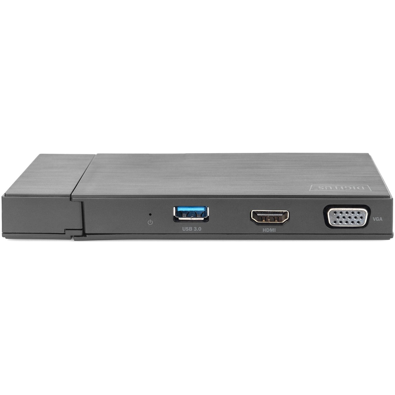 Digitus Travel Docking Station VGA/HDMI Grey - USB 3.2 Gen 1 Type-A, 2x USB-A, Gigabit Ethernet, MicroSD/SD