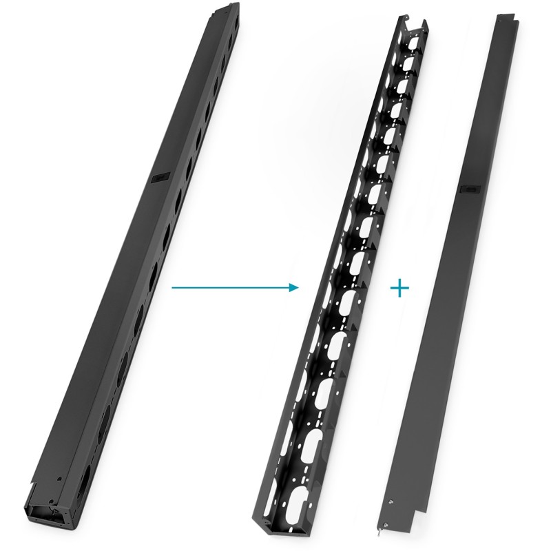 Buy Cable Management Panel for 42U Network & Server Cabinets - Black Steel - 2 pcs in Cyprus, Nicosia, Limassol, Larnaka, Pafos