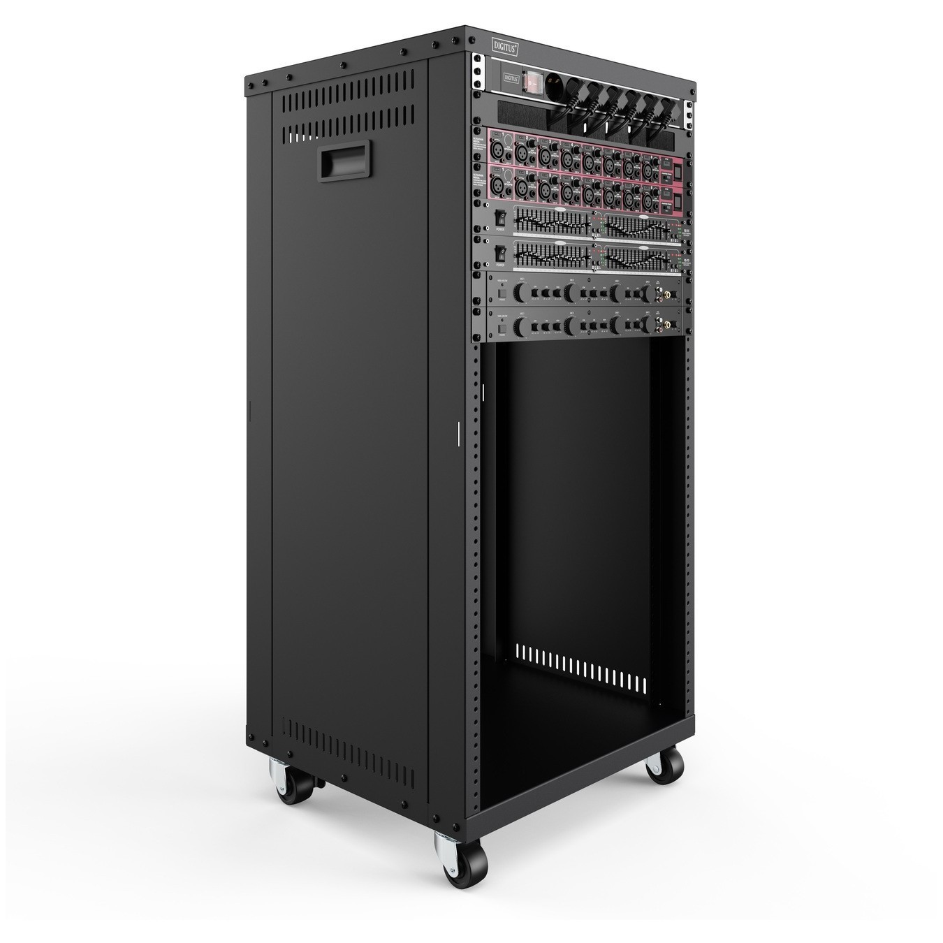 DIGITUS Universal 19-Inch Equipment Rack with Castors - 21HE - Black, Freestanding, 21U — Buy in Cyprus with Fast Delivery