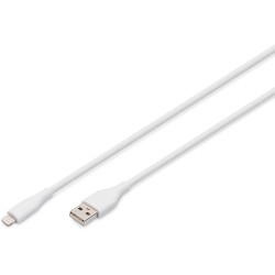 Buy DIGITUS USB 2.0 Cable Type A to Lightning - 2m - White Silicone in Cyprus, Nicosia, Limassol, Larnaka, Pafos
