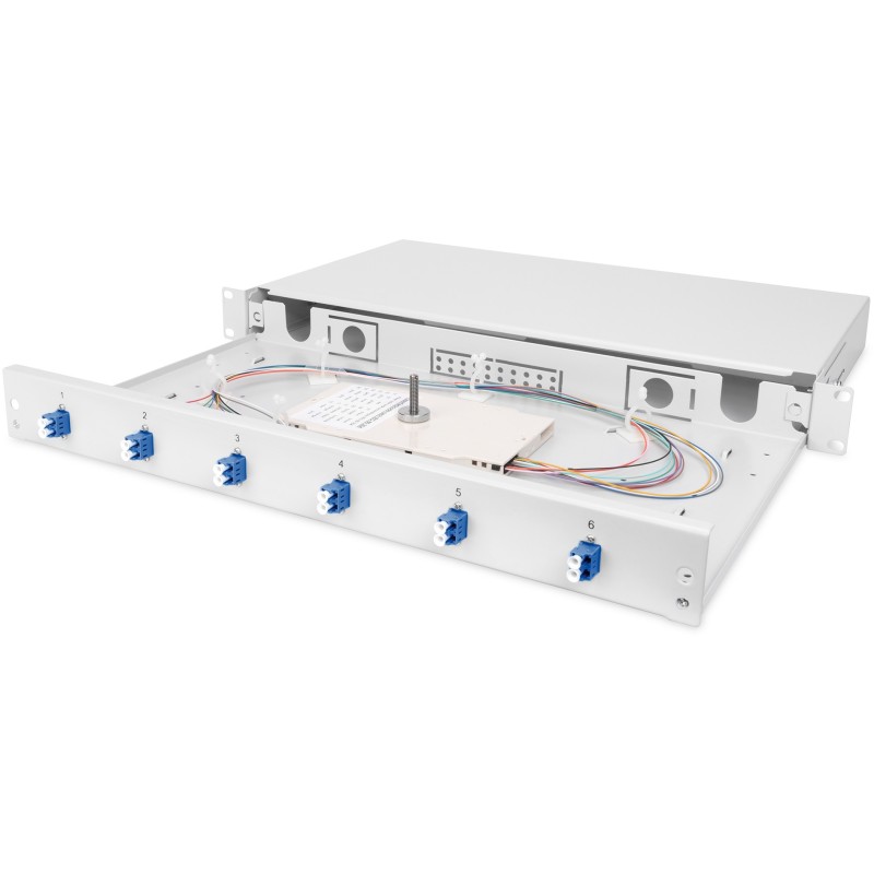 Buy DIGITUS Fiber Optic Splice Box 1U - 6x LC OS2 Gray - Rack-mount Steel Enclosure in Cyprus, Nicosia, Limassol, Larnaka, Pafos