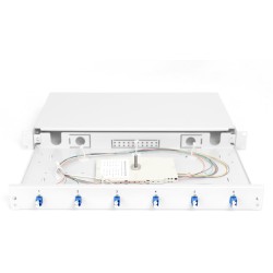Buy DIGITUS Fiber Optic Splice Box 1U - 6x LC OS2 Gray - Rack-mount Steel Enclosure in Cyprus, Nicosia, Limassol, Larnaka, Pafos