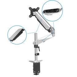 Buy Desk Monitor Mount for 1 Monitor up to 69 cm (27") - DA-90351 - Black/Silver in Cyprus, Nicosia, Limassol, Larnaka, Pafos