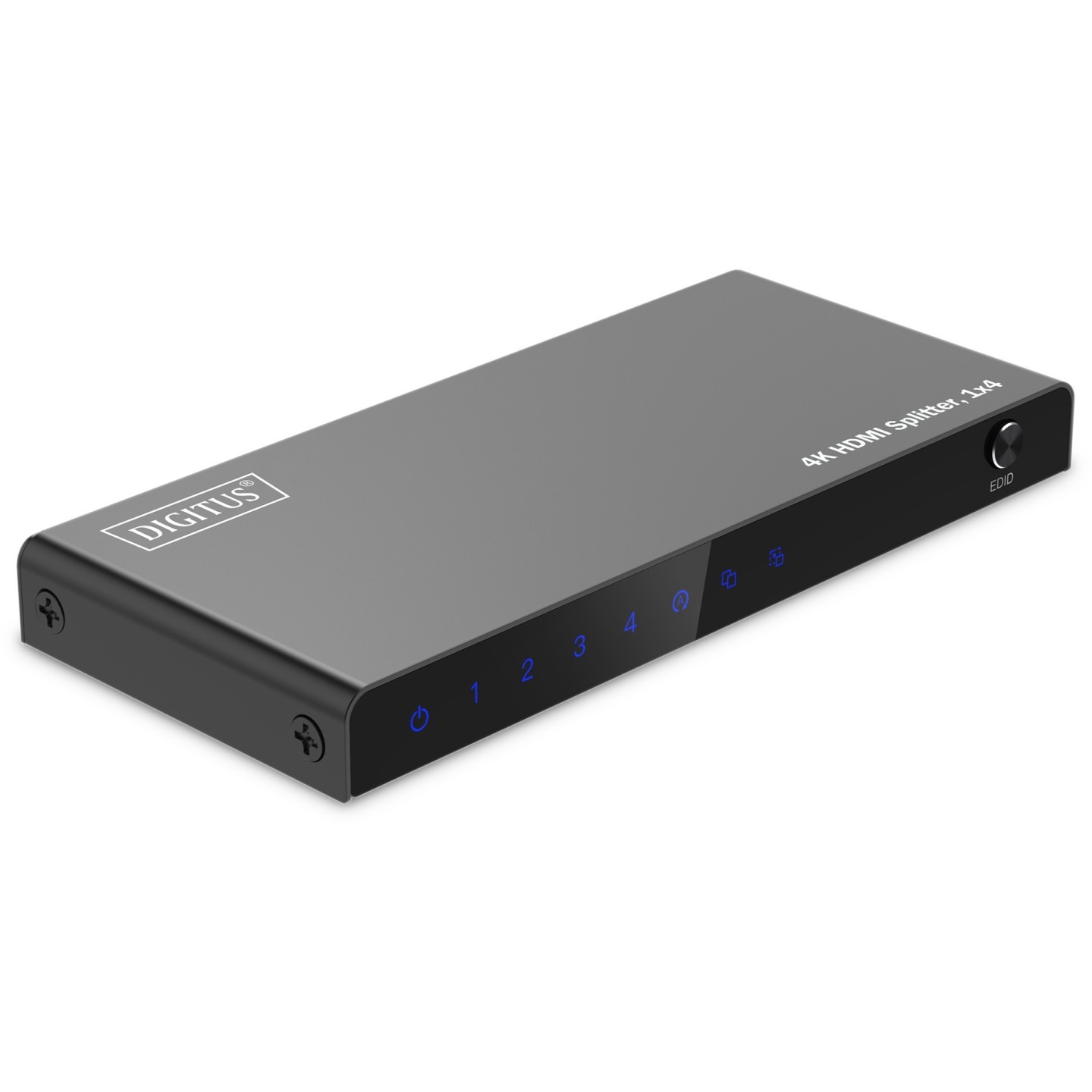 DIGITUS HDMI Splitter 1x4 4K 60Hz HDCP 2.3 EDID Control - Black, Metal — Buy in Cyprus with Fast Delivery