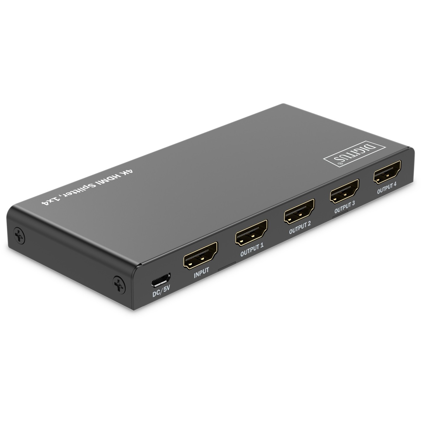DIGITUS HDMI Splitter 1x4 4K 60Hz HDCP 2.3 EDID Control - Black, Metal — Buy in Cyprus with Fast Delivery