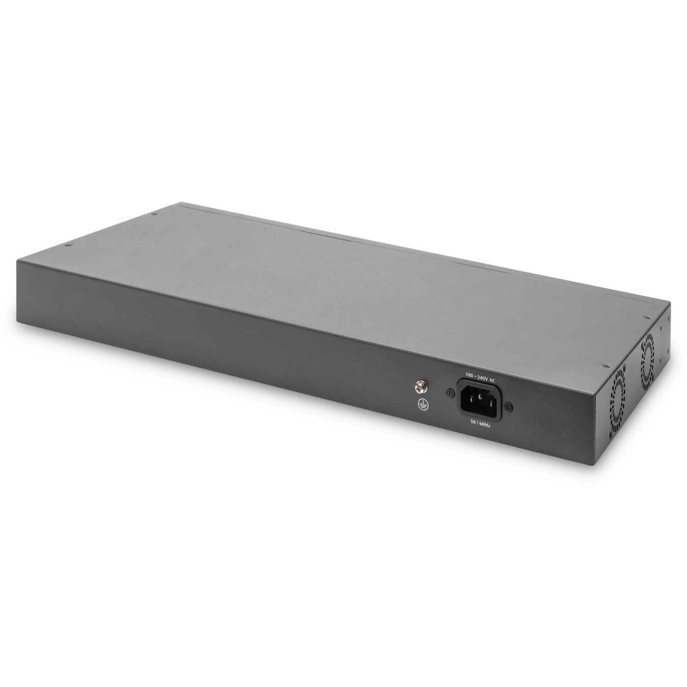 Digitus 24-Port Gigabit Managed Switch - Black/Gray - 24x Gigabit RJ45, 2x SFP, Rack-Mountable