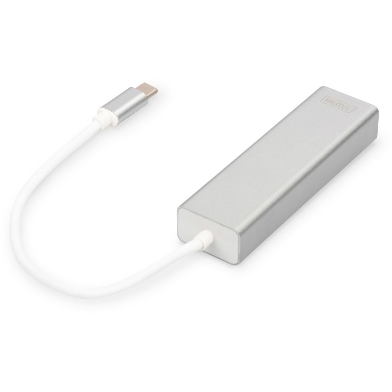 Buy DIGITUS USB-C Hub with 3-Port USB 3.0 + Gigabit Ethernet - White in Cyprus, Nicosia, Limassol, Larnaka, Pafos