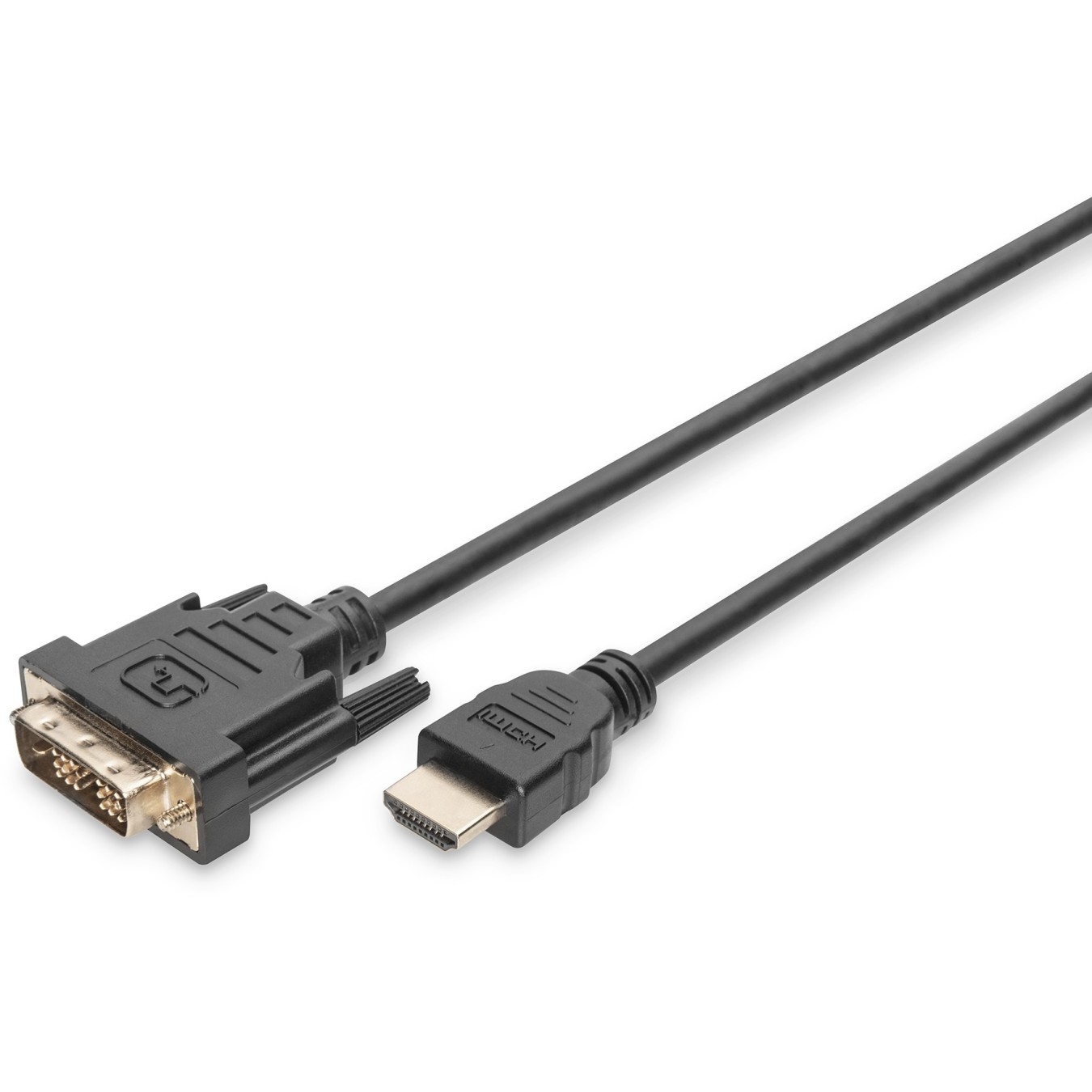 DIGITUS HDMI Cable A- to DVI (18+1) - Stainless Steel, 2.0 m, Black, FullHD — Buy in Cyprus with Fast Delivery