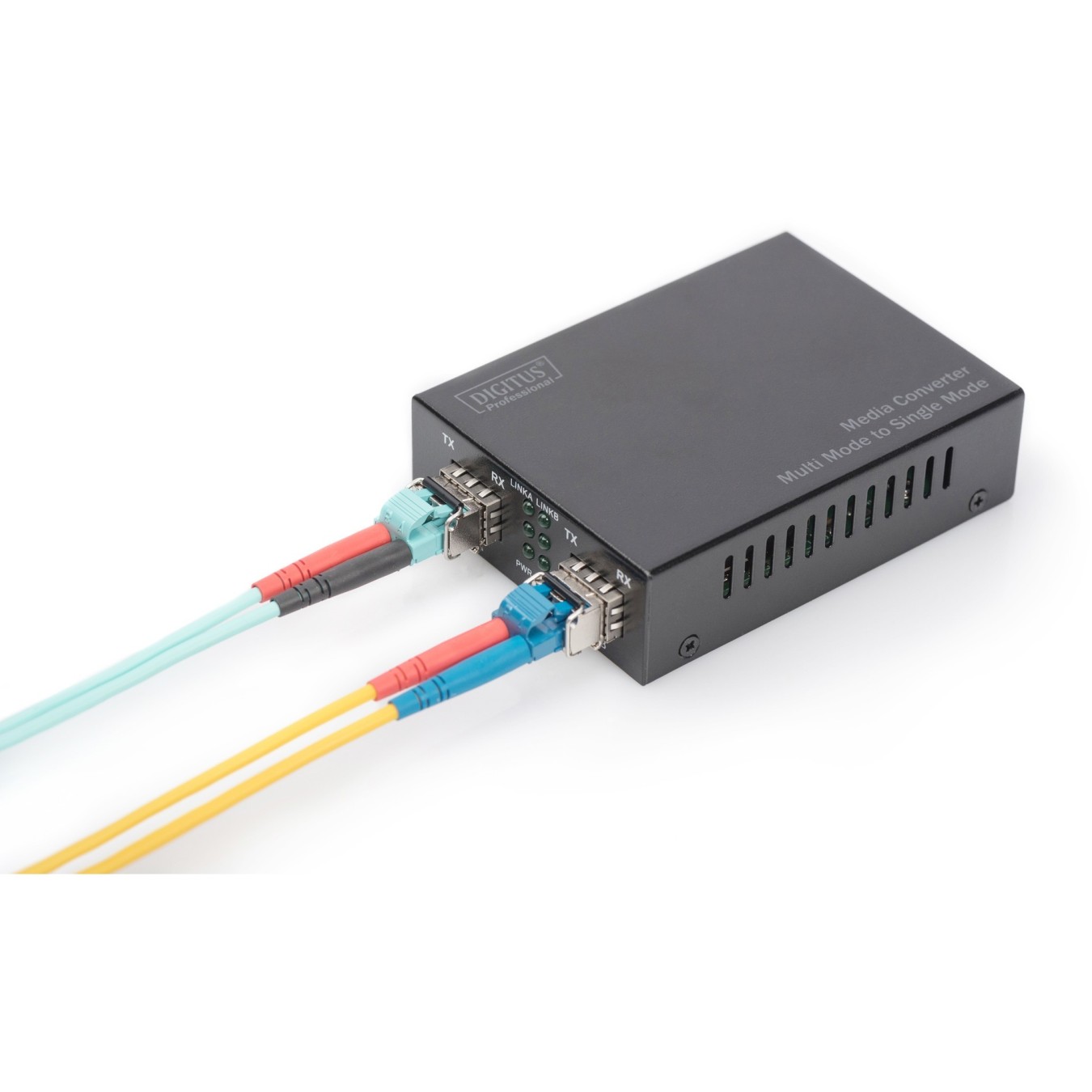 Z DIGITUS Professional Media Converter - DN-82133 - 2x SFP MM/SM, 1000Base-X in, 100/1000Base-X out, 5V, Black