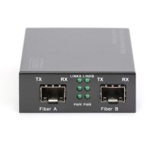 Z DIGITUS Professional Media Converter - DN-82133 - 2x SFP MM/SM, 1000Base-X in, 100/1000Base-X out, 5V, Black