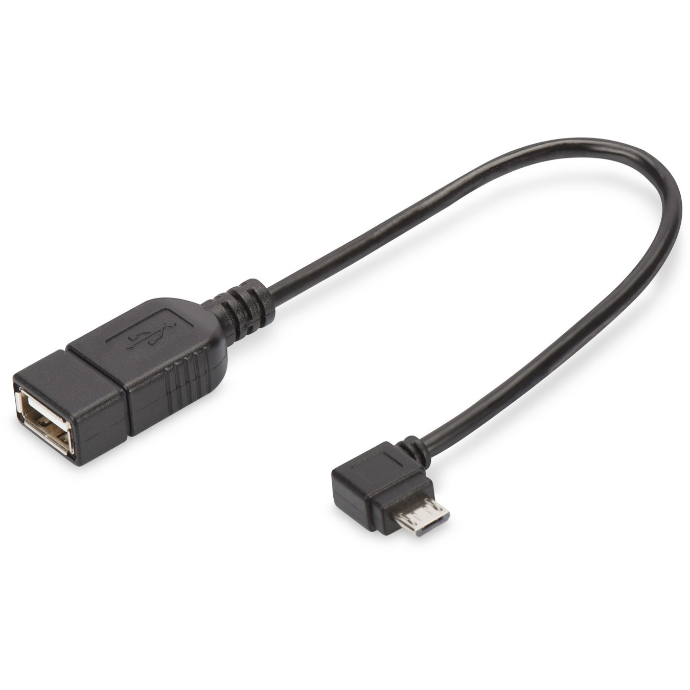 DIGITUS USB OTG Micro-B to USB-A Adapter - 0.15 m Cable - Black — Buy in Cyprus with Fast Delivery