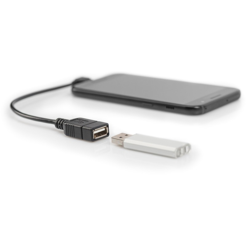 Buy DIGITUS USB OTG Micro-B to USB-A Adapter - 0.15 m Cable - Black in Cyprus, Nicosia, Limassol, Larnaka, Pafos