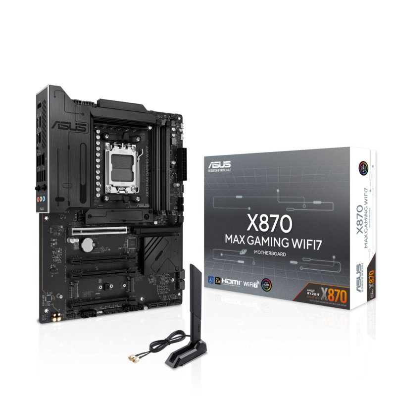 Buy ASUS X870 MAX Gaming WiFi 7 - AM5 Socket - DDR5, ATX, 4x DIMM, 3x M.2, 2.5Gb... in Cyprus, Nicosia, Limassol, Larnaka, Pafos