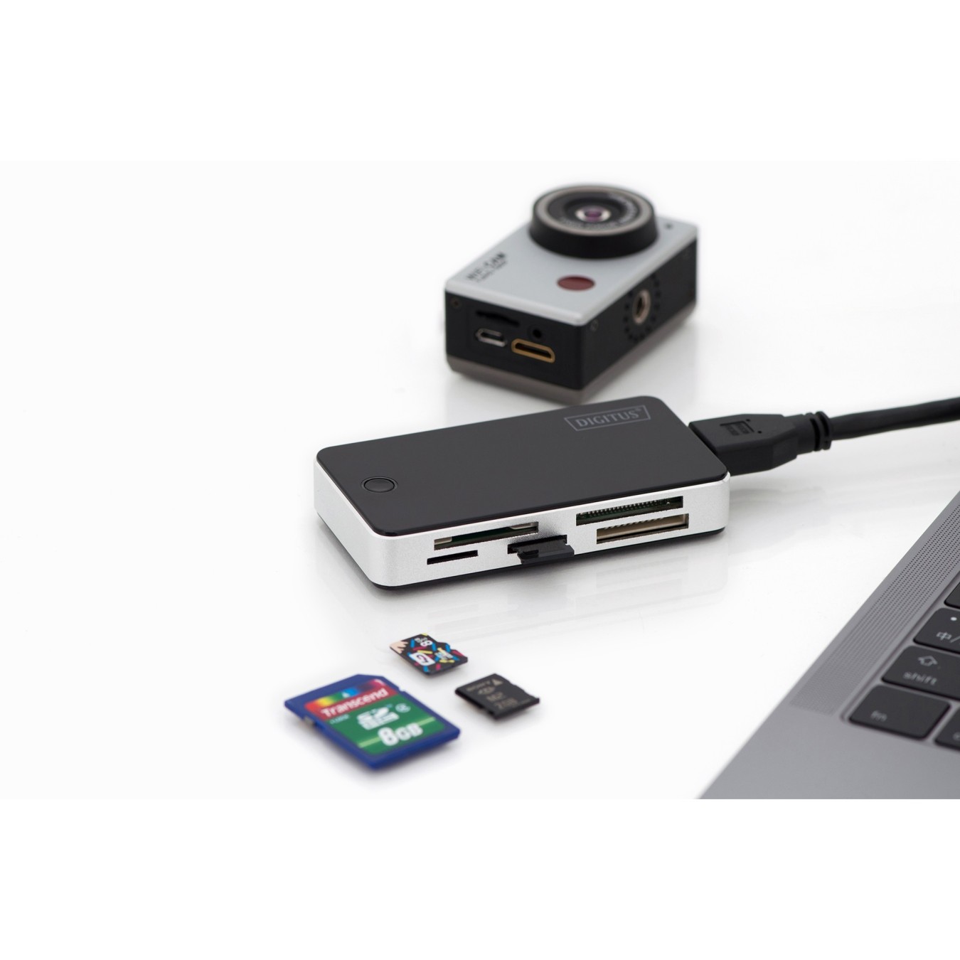 DIGITUS Card Reader USB 3.0 External - (Black/White, SD + microSD, USB-A 3.0) — Buy in Cyprus with Fast Delivery