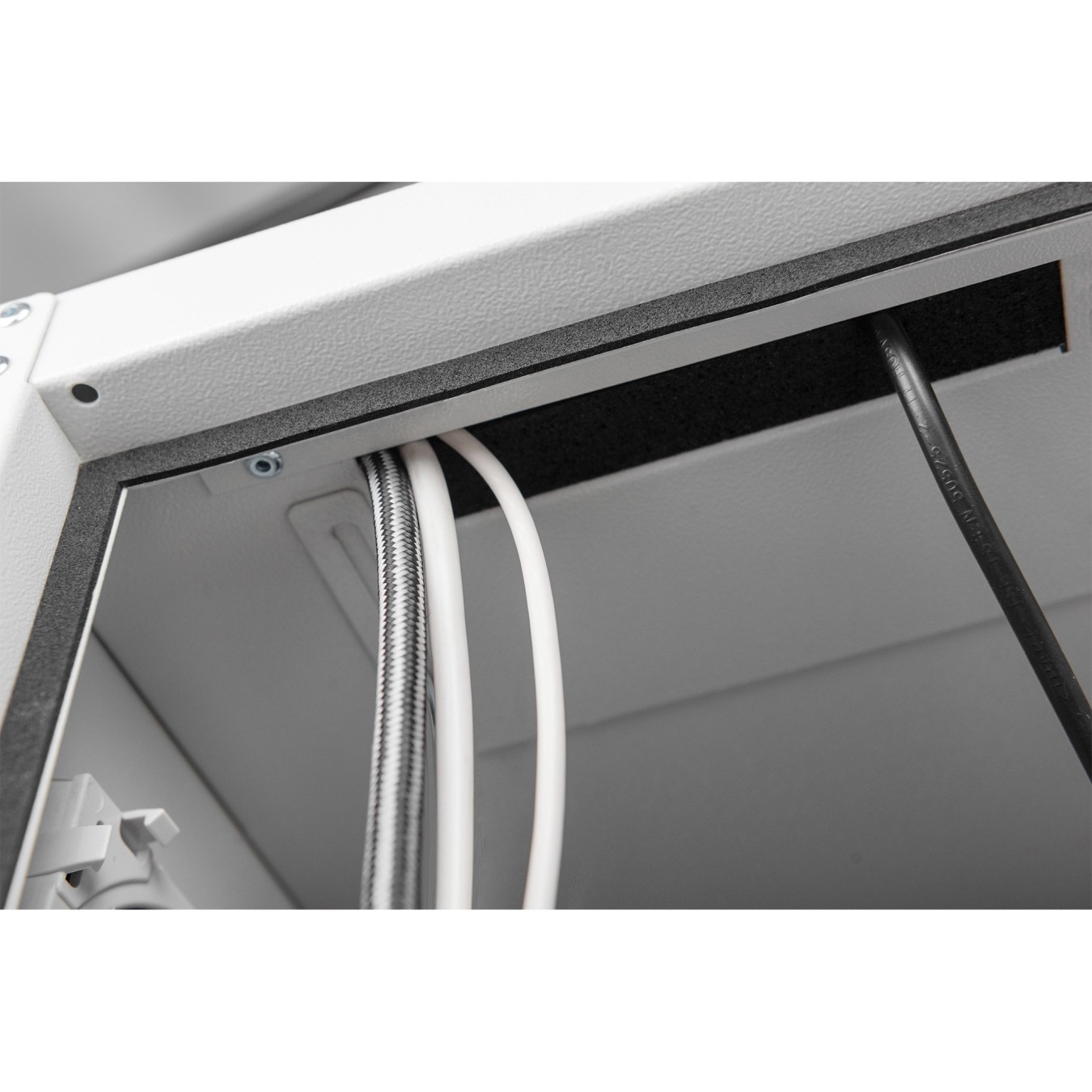 PC cabinet with glass door for computer chassis - (Gray, RAL 7035, includes fan and caster kit)