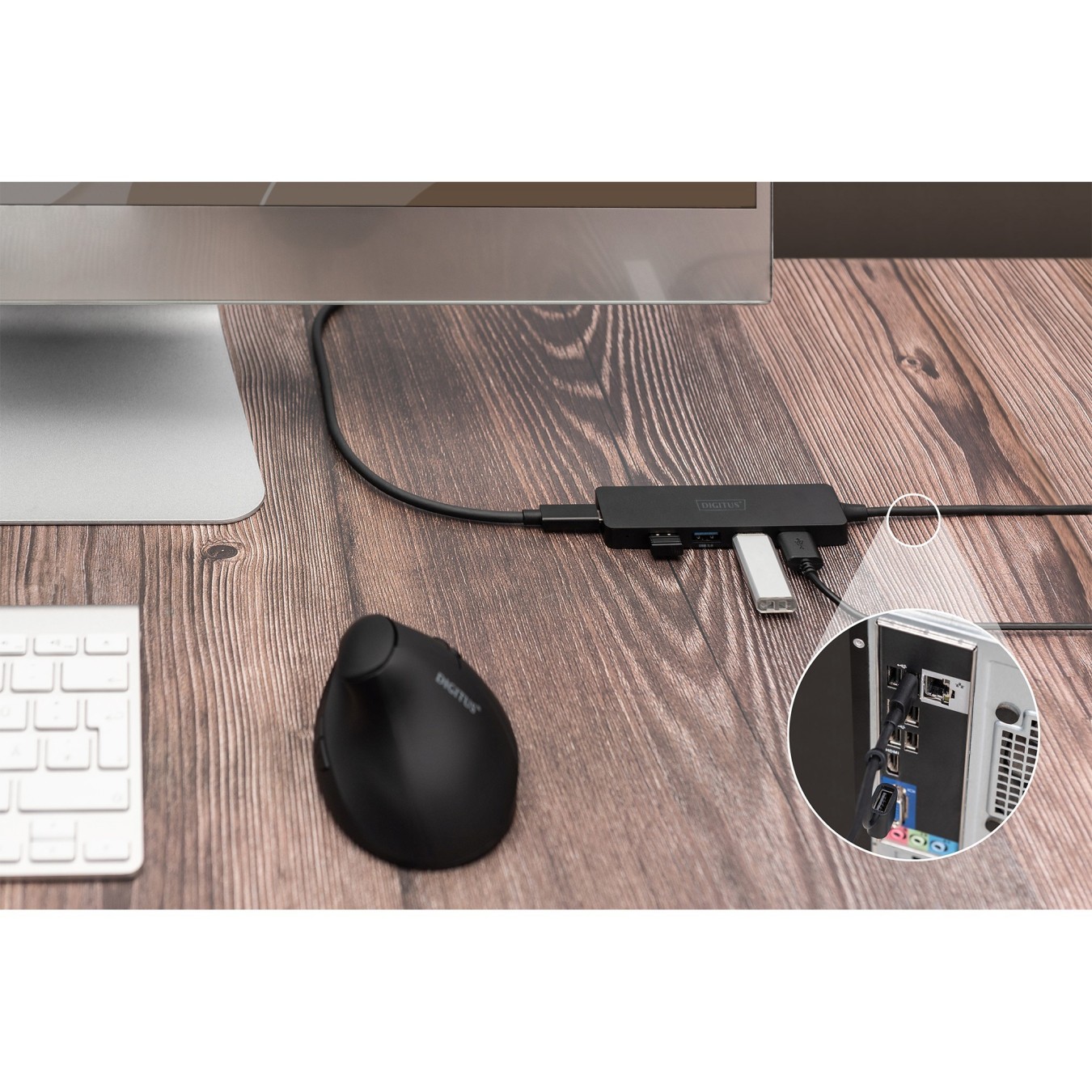 DIGITUS USB 3.0 Hub 4-Port Slim - USB-C Hub, 1.2m Cable — Buy in Cyprus with Fast Delivery