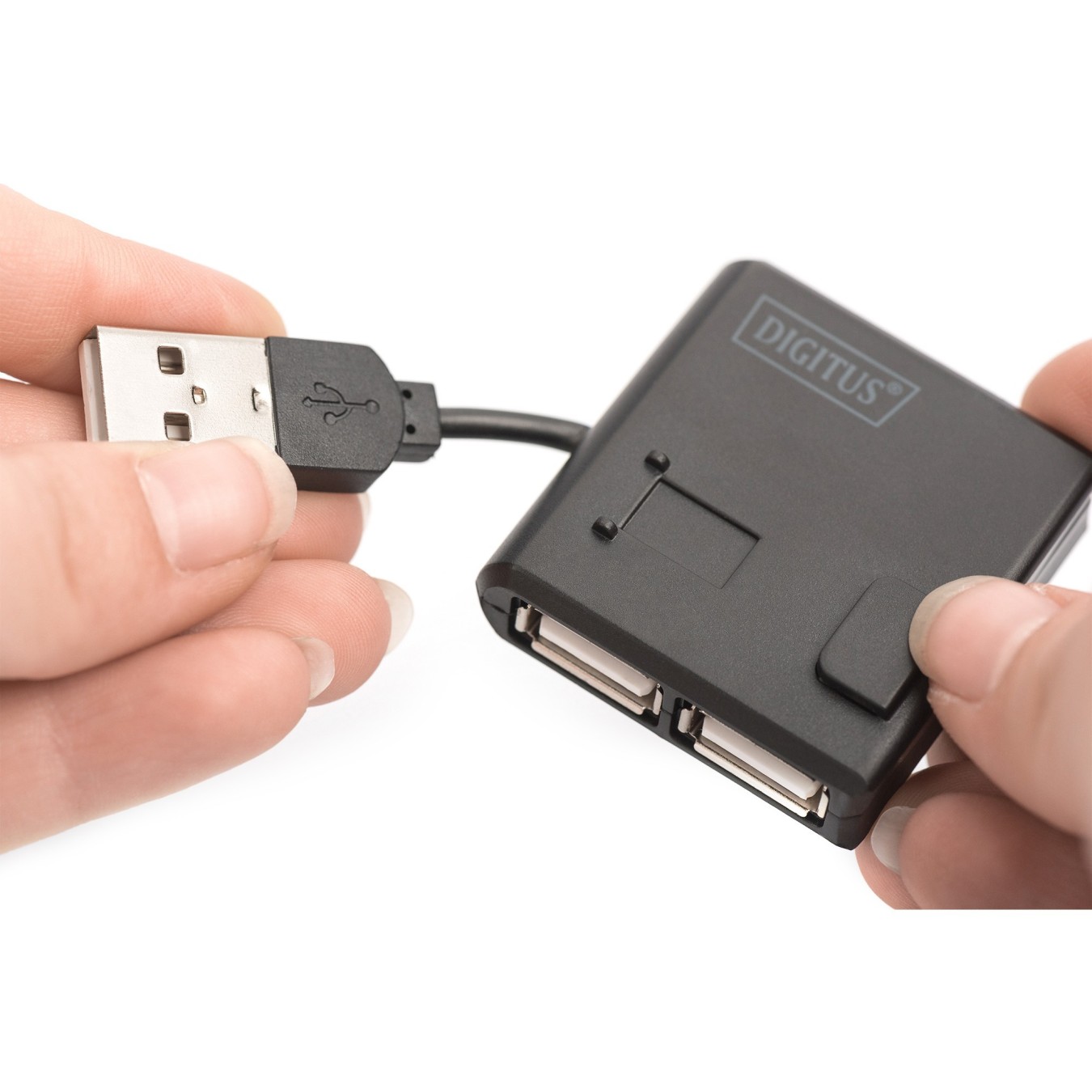 DIGITUS USB-Hub 4-Port USB 2.0 - (Black, Integrated Cable) — Buy in Cyprus with Fast Delivery
