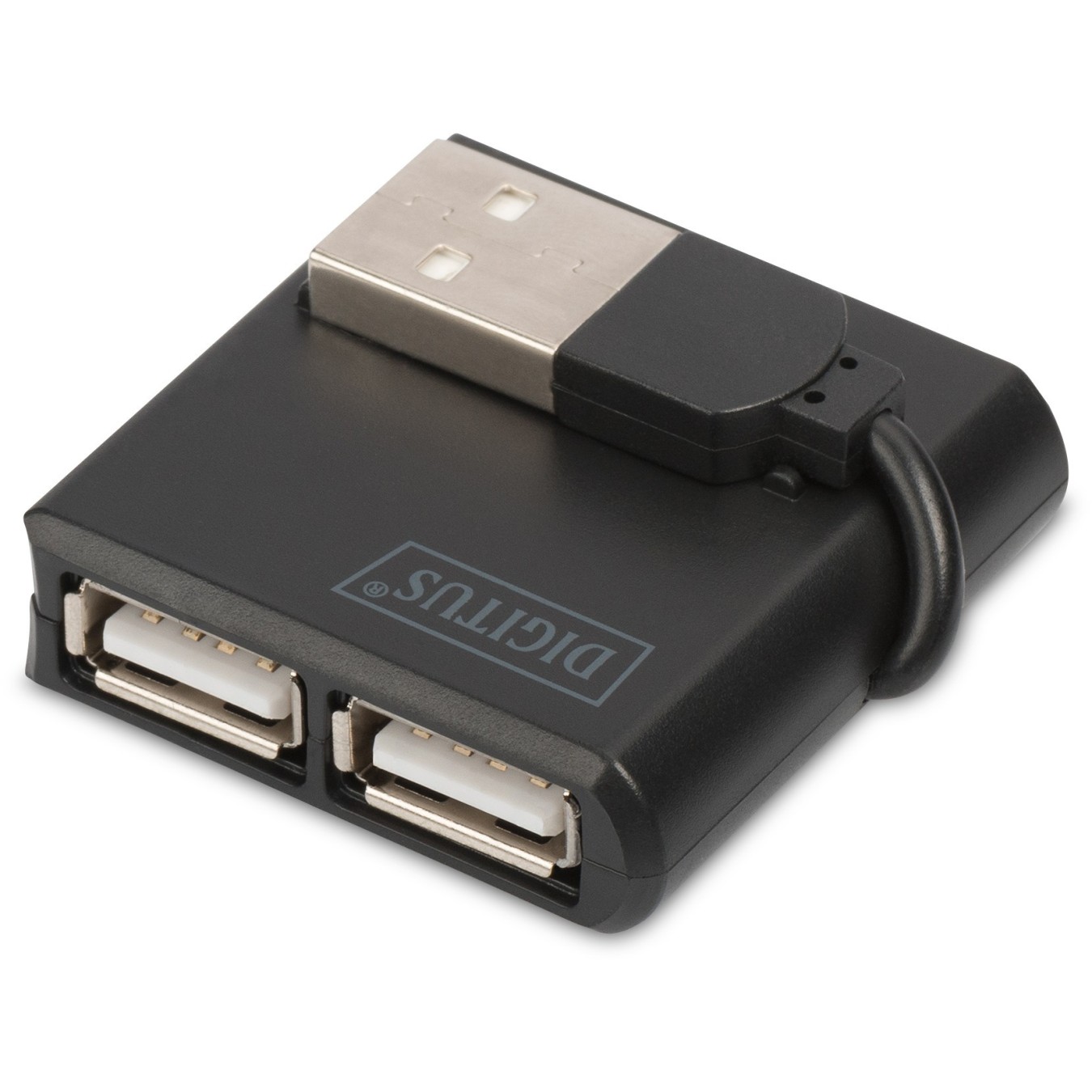 DIGITUS USB-Hub 4-Port USB 2.0 - (Black, Integrated Cable) — Buy in Cyprus with Fast Delivery