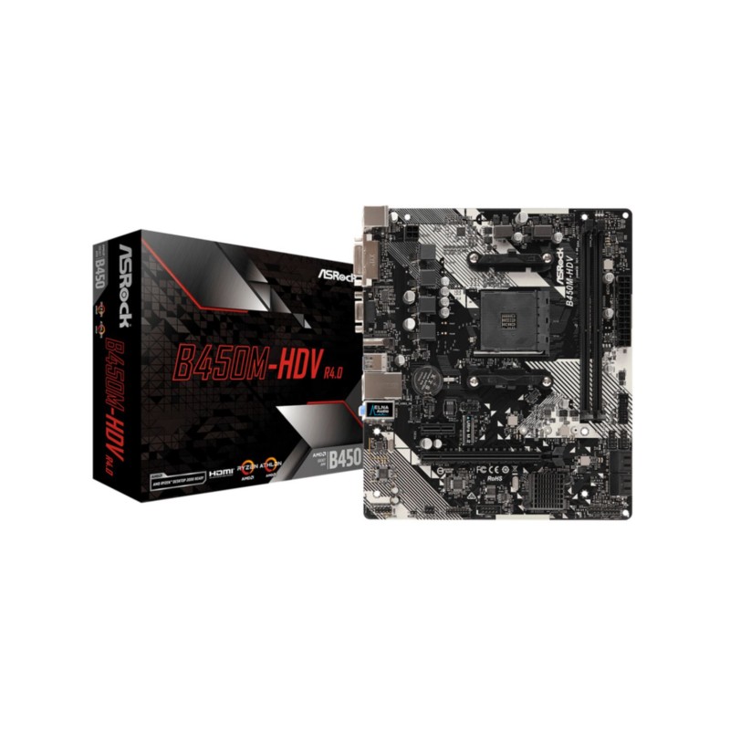 Buy ASRock B450M-HDV R4.0 - AM4 Micro-ATX Motherboard - AMD B450, DDR4, 2x DIMM,... in Cyprus, Nicosia, Limassol, Larnaka, Pafos