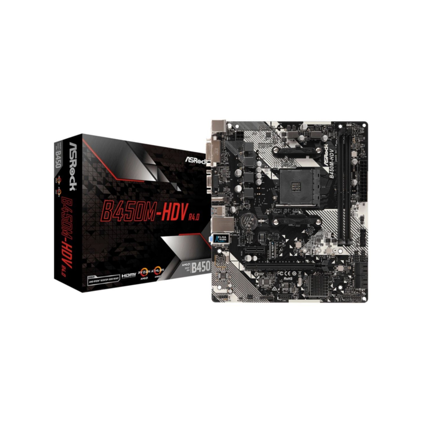 ASRock B450M-HDV R4.0 AM4 Micro-ATX Motherboard AMD B450 DDR4 M.2 (Boxed) — Buy in Cyprus with Fast Delivery