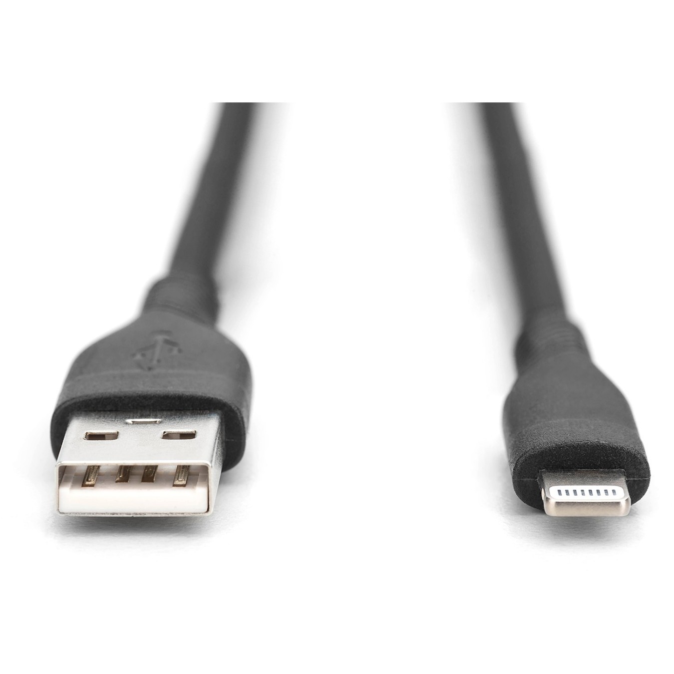 DIGITUS USB 2.0 Cable Type A to Lightning - Silicone 2m - MFI Certified - Black — Buy in Cyprus with Fast Delivery