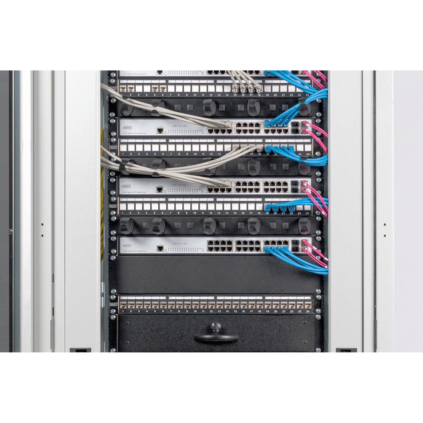 DIGITUS Blind Cover Plate 2U 483mm Black - 19in Rack Blank Panel — Buy in Cyprus with Fast Delivery