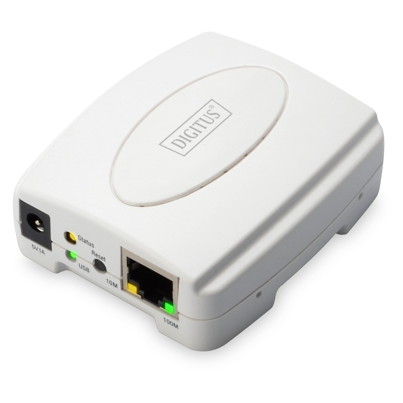 Digitus DN-13003-2 USB 2.0 Fast Ethernet Print Server - White — Buy in Cyprus with Fast Delivery