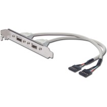DIGITUS Slotblech 2xUSB A to IDC 2x5Pin - 0.25 m USB 2.0 Cable UL2725 — Buy in Cyprus with Fast Delivery