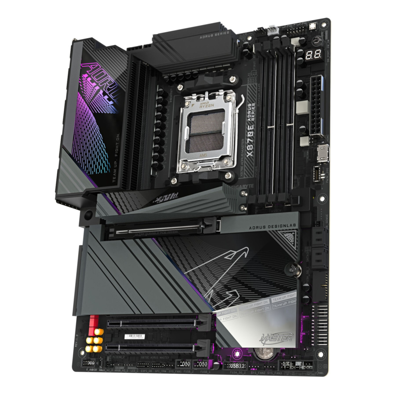 Gigabyte GA-X870E AORUS MASTER - AM5 ATX Motherboard, AMD X870, DDR5, 256GB Max, 4x M.2, Wi‑Fi 7, 5Gb LAN, Black