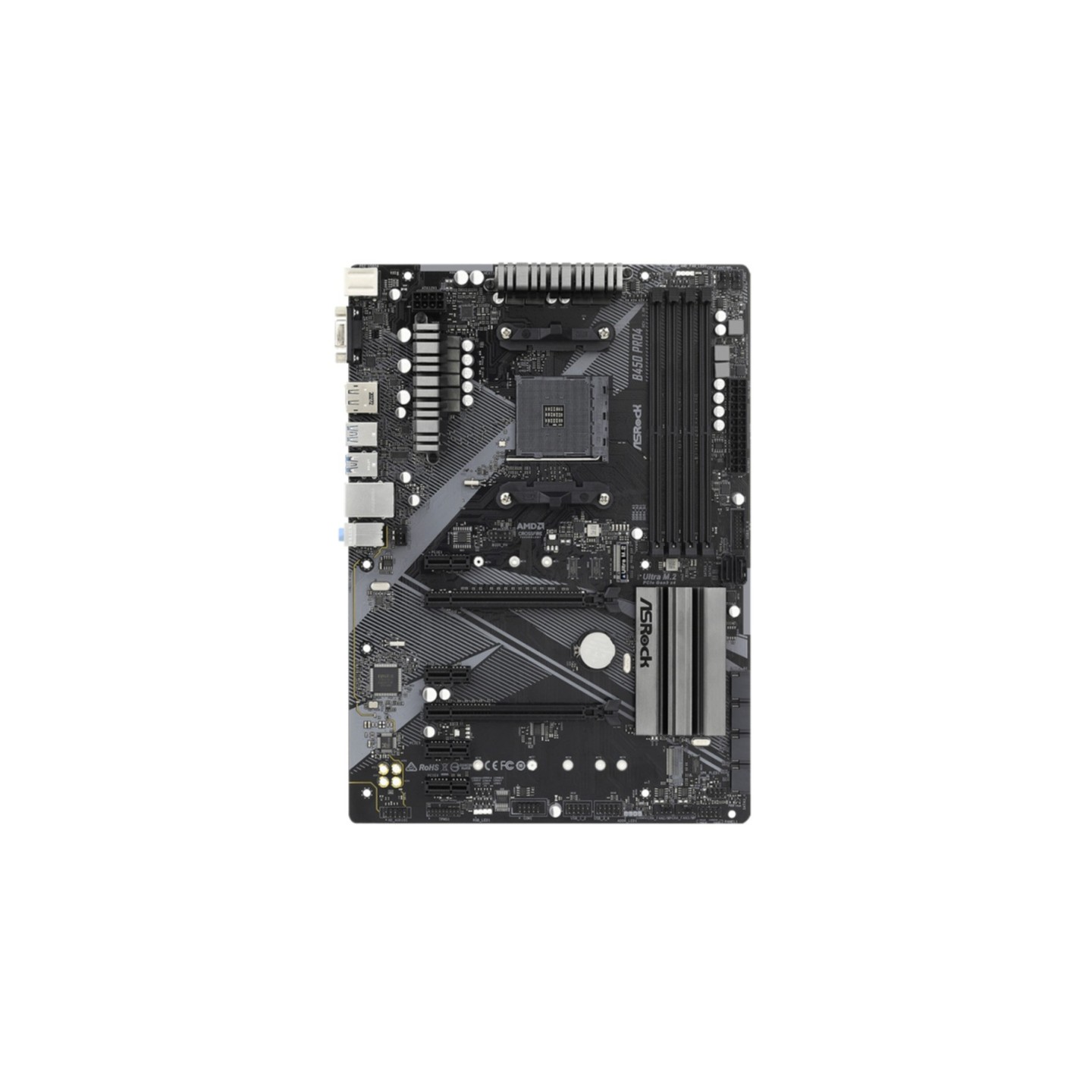 ASRock B450 PRO4 R2.0 - AM4 ATX Motherboard - B450 Chipset, Supports 128GB DDR4, Dual M.2, USB 3.2 Gen2 Type-C