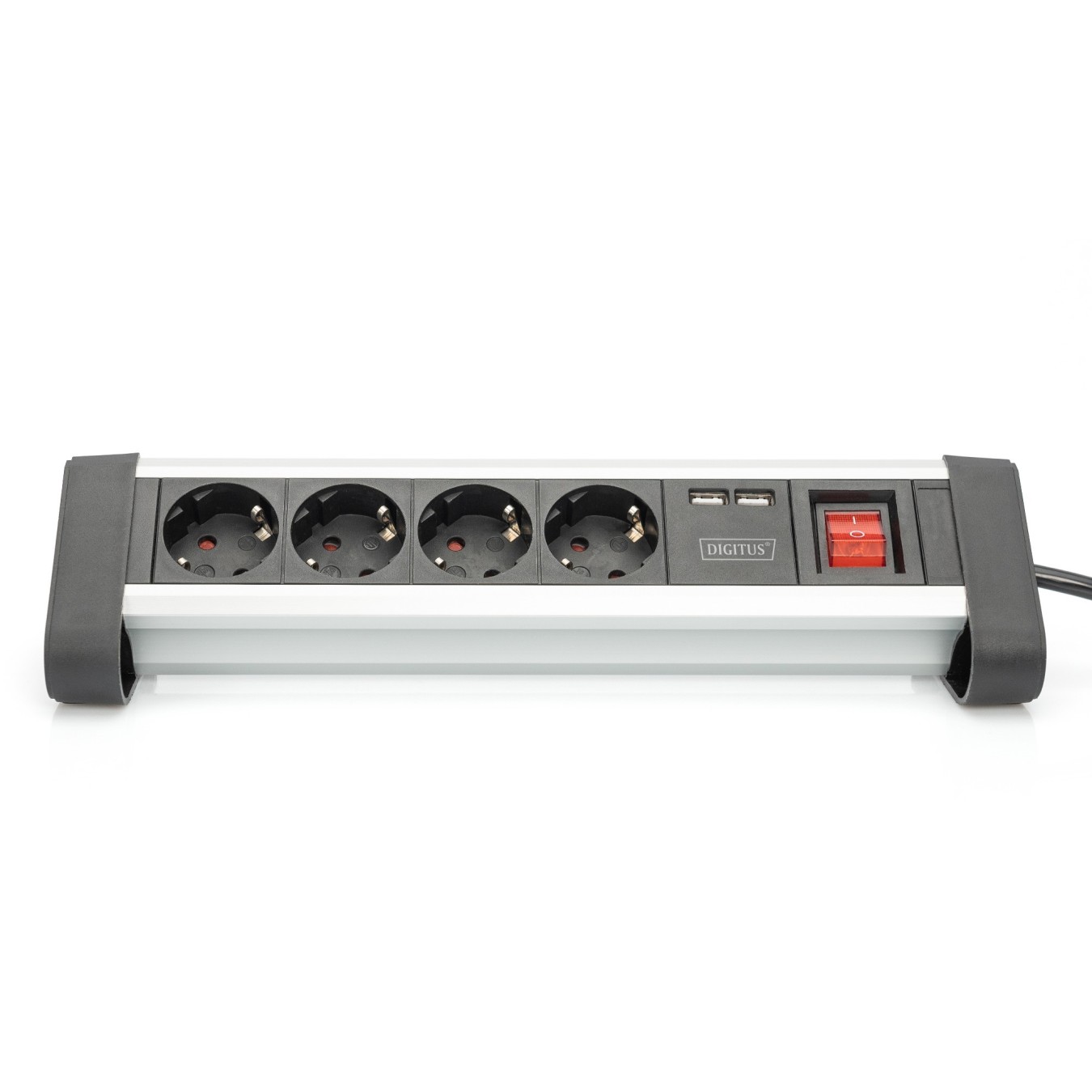 Digitus 4-Port Power Strip with 2 USB-A Ports and Switch - Black Silver — Buy in Cyprus with Fast Delivery