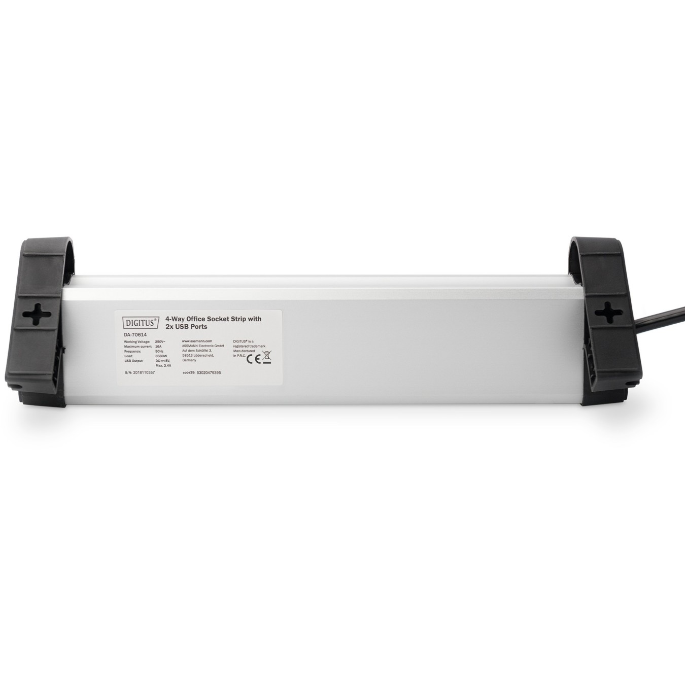 Digitus 4-Port Power Strip with 2 USB-A Ports and Switch - Black Silver — Buy in Cyprus with Fast Delivery