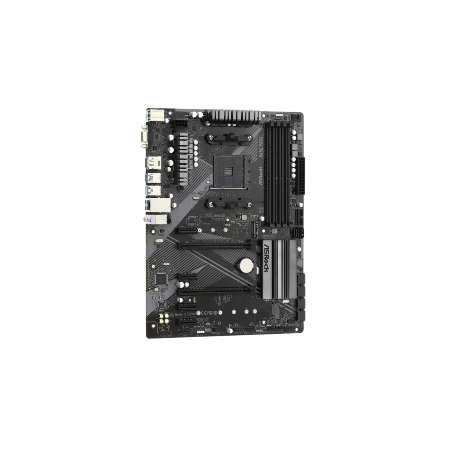 ASRock B450 PRO4 R2.0 - AM4 ATX Motherboard - B450 Chipset, Supports 128GB DDR4, Dual M.2, USB 3.2 Gen2 Type-C