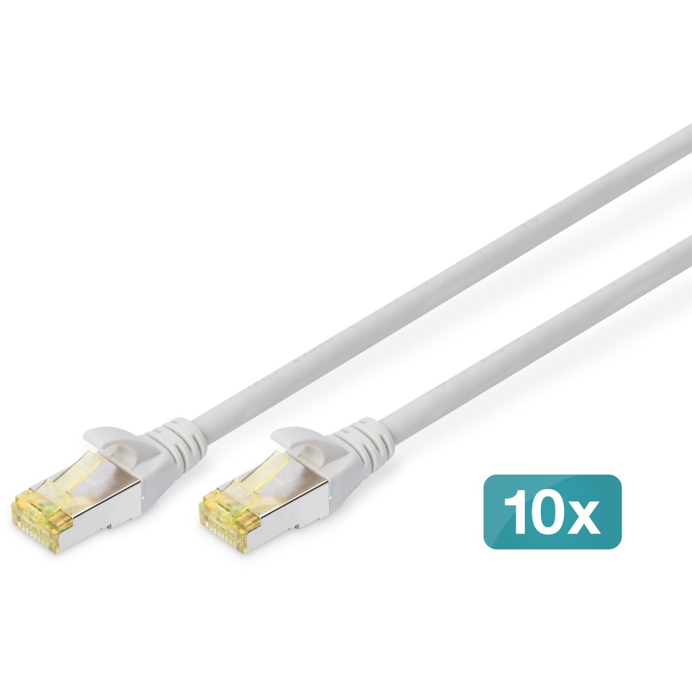 DIGITUS CAT 6A S FTP Patch Cable - 5 m - Grey - 10 pcs — Buy in Cyprus with Fast Delivery