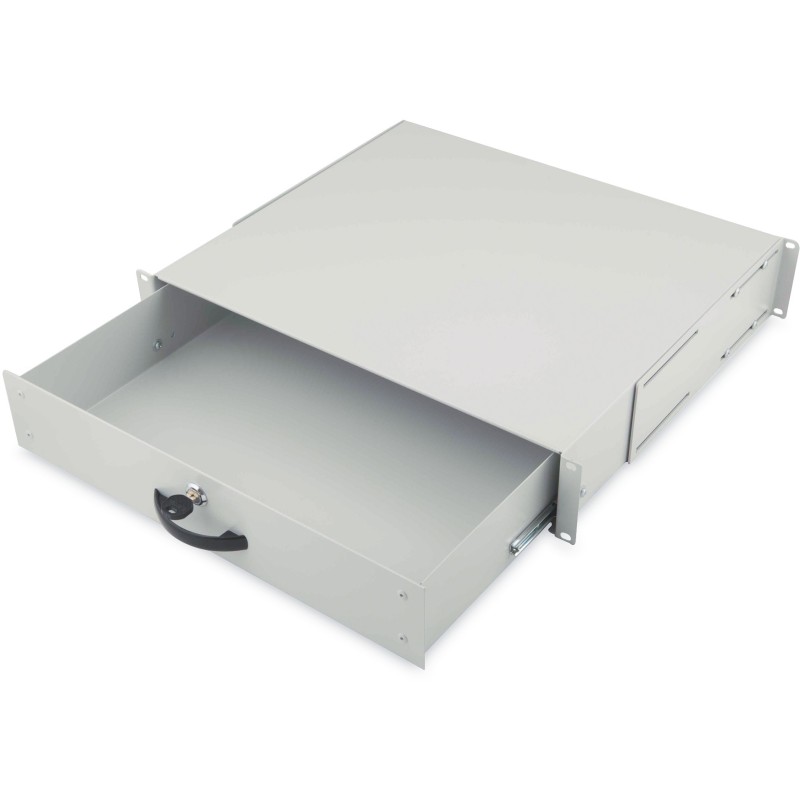 Buy DIGITUS Drawer 2U 483mm - Grey, Lockable - 19 inch Rack Drawer in Cyprus, Nicosia, Limassol, Larnaka, Pafos