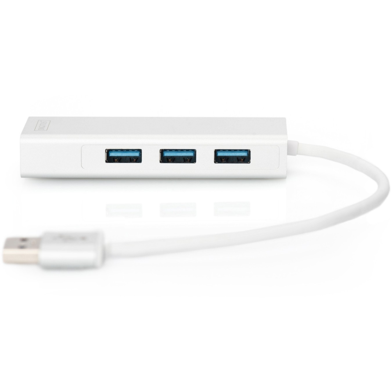Digitus USB-Hub 3-Port USB 3.0 + 1x Gigabit LAN - Aluminium Silver/White — Buy in Cyprus with Fast Delivery