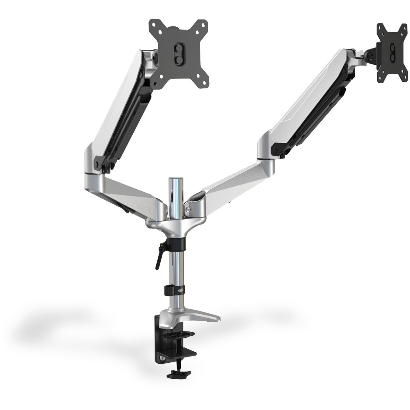 DIGITUS Dual Monitor Desk Mount for 2 Monitors up to 81 cm (32"), 8 kg - DA-90353 - Black & Silver