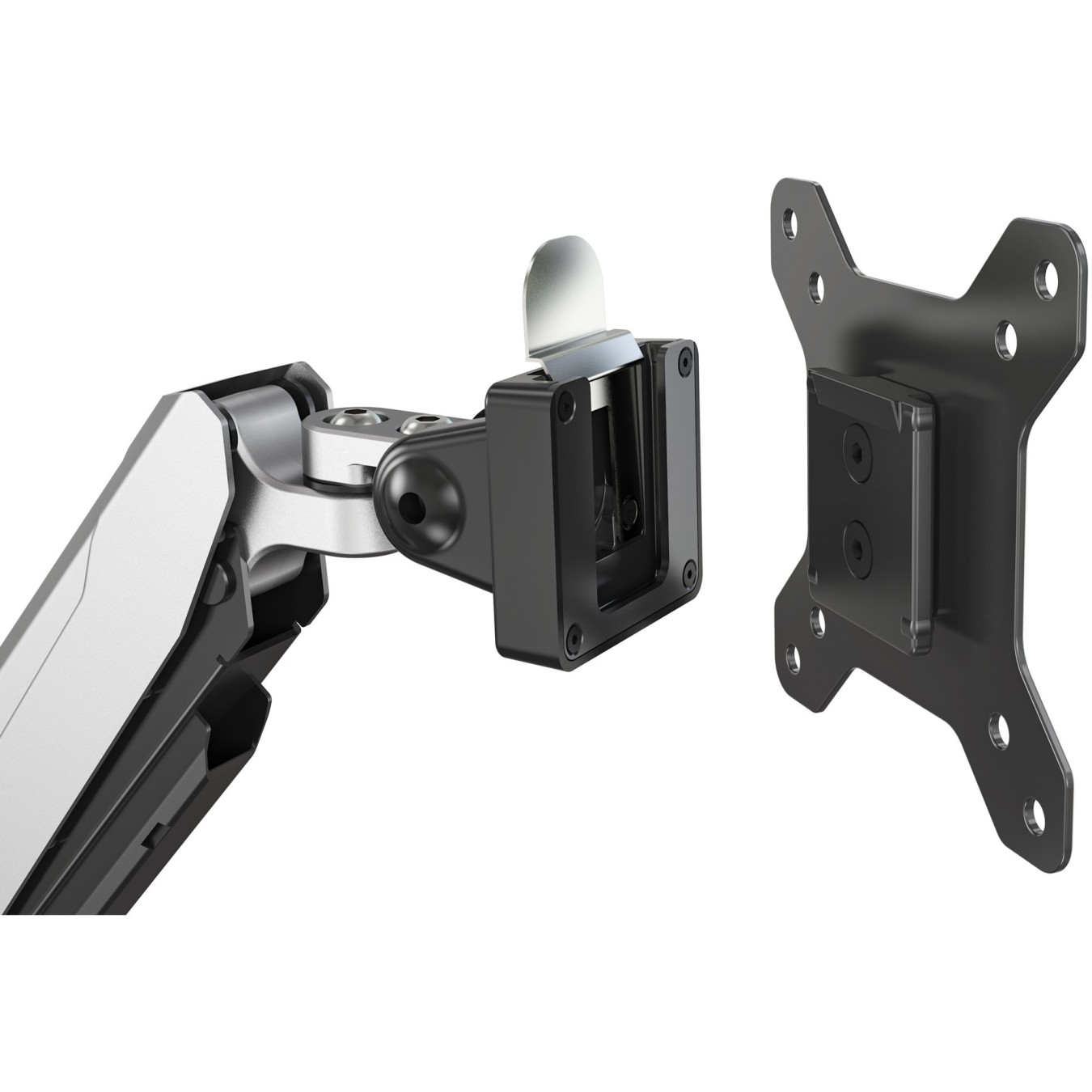 DIGITUS Dual Monitor Desk Mount for 2 Monitors up to 81 cm (32"), 8 kg - DA-90353 - Black & Silver