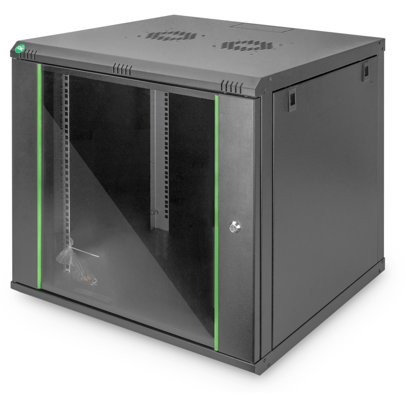Digitus Wall-Mounted 19" Rack Cabinet 9U 474x600x600mm - Black RAL 9005 — Buy in Cyprus with Fast Delivery