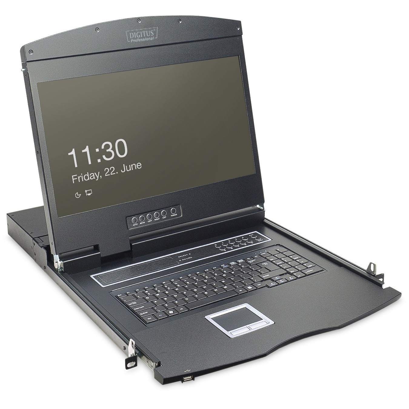DIGITUS Modular KVM Console 19" TFT, 1-Port VGA & Touchpad - German Keyboard, Black — Buy in Cyprus with Fast Delivery
