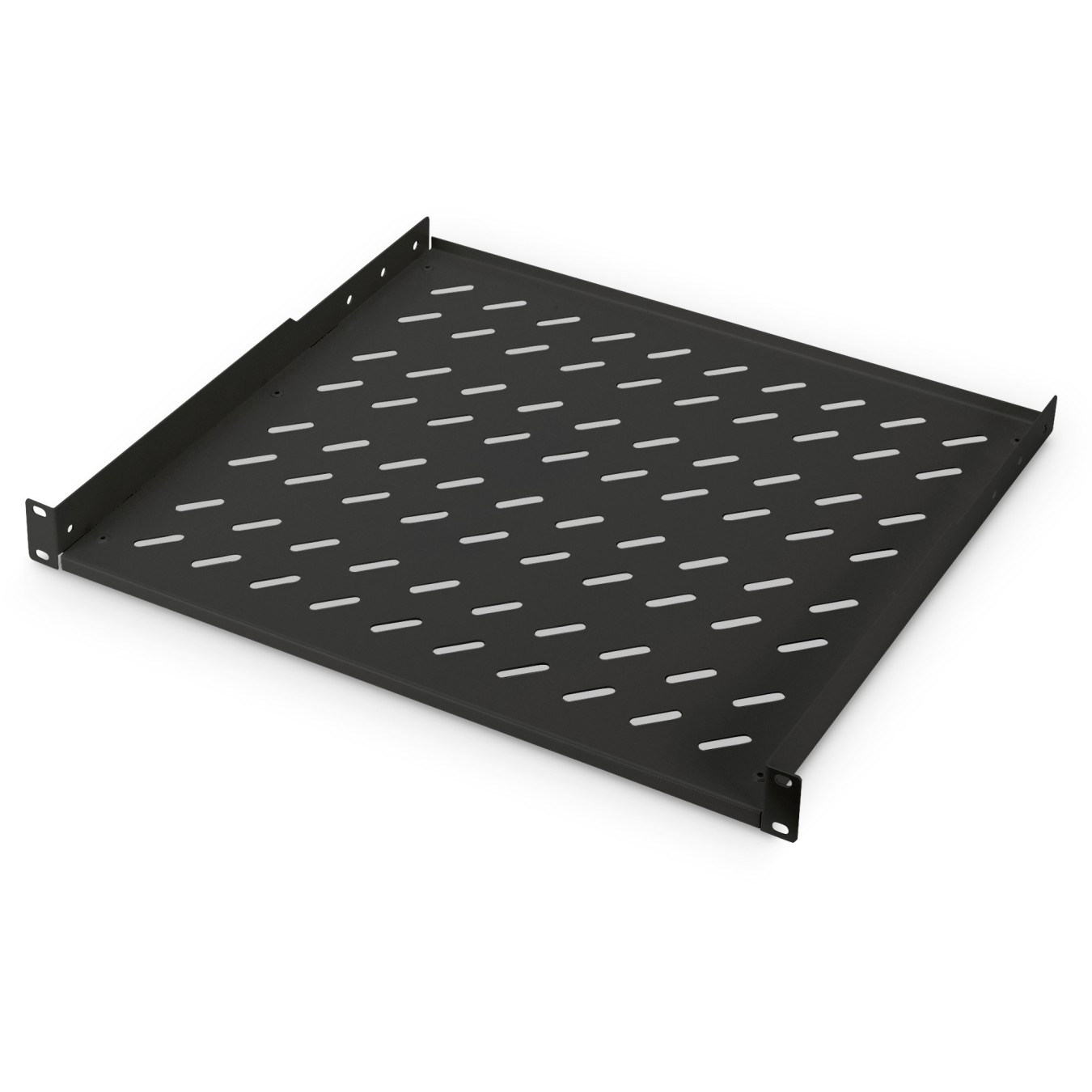 1U Perforated Rack Shelf - Black RAL 9005 - 400x44 mm, 15 kg load — Buy in Cyprus with Fast Delivery