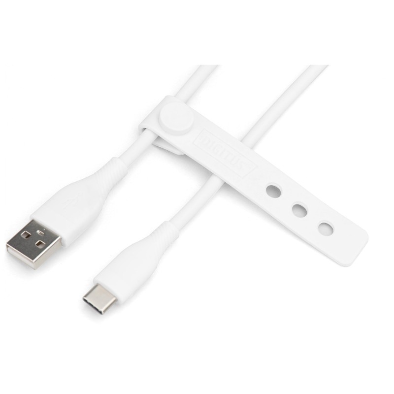 Buy DIGITUS USB 2.0 Type-C Cable -A Silicone White 0.5m - Silicone jacket, USB-C... in Cyprus, Nicosia, Limassol, Larnaka, Pafos