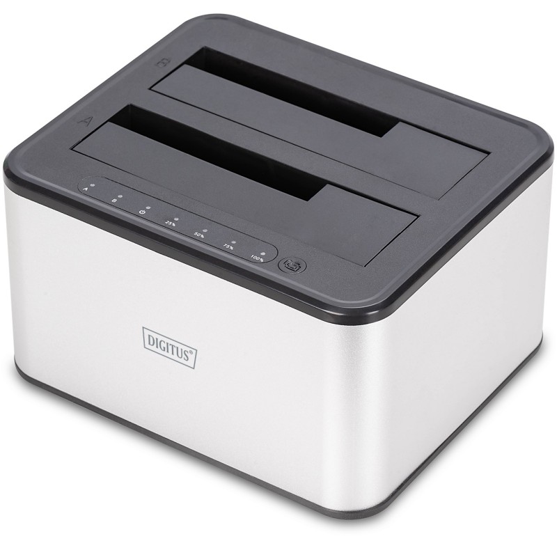 Buy DIGITUS USB Docking Station - 2 Bay SATA HDD/SSD Dock - Silver in Cyprus, Nicosia, Limassol, Larnaka, Pafos