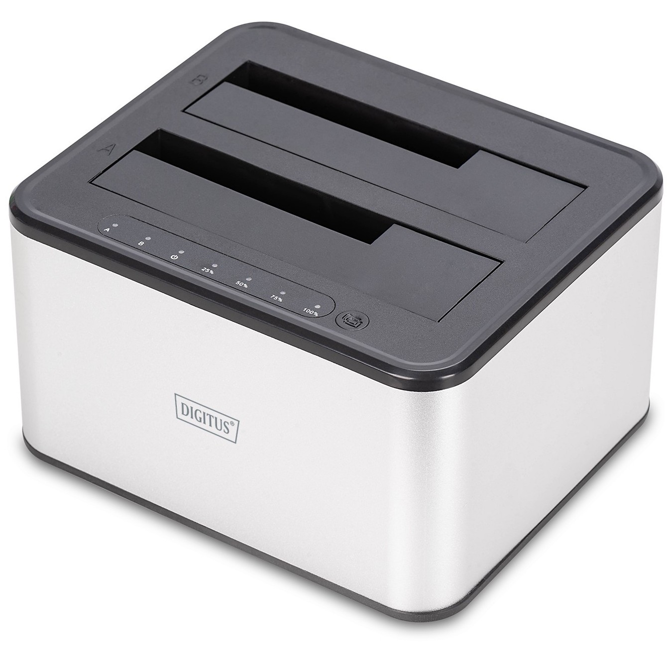 DIGITUS USB Docking Station - 2 Bay SATA HDD/SSD Dock - Silver — Buy in Cyprus with Fast Delivery