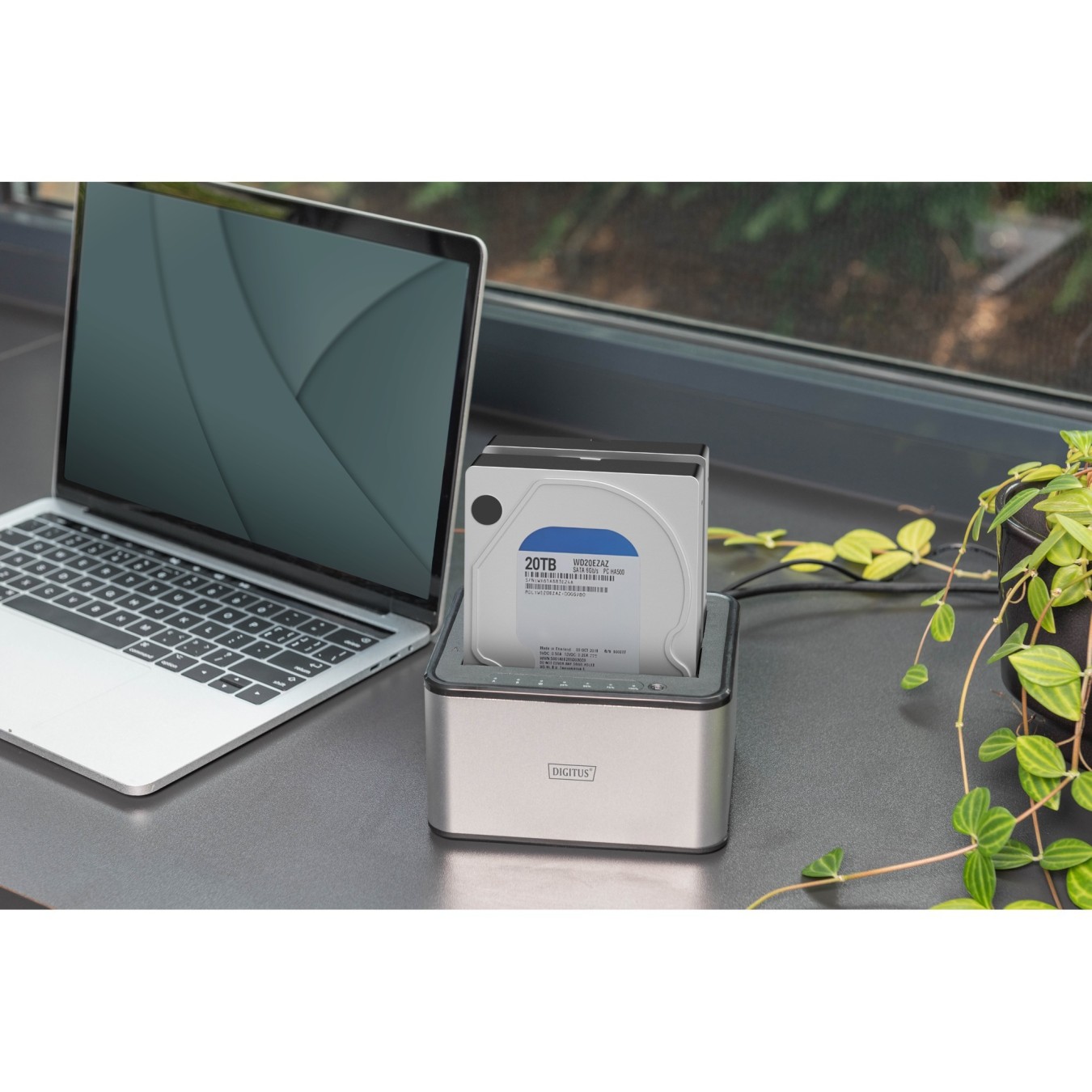 DIGITUS USB Docking Station - 2 Bay SATA HDD/SSD Dock - Silver — Buy in Cyprus with Fast Delivery