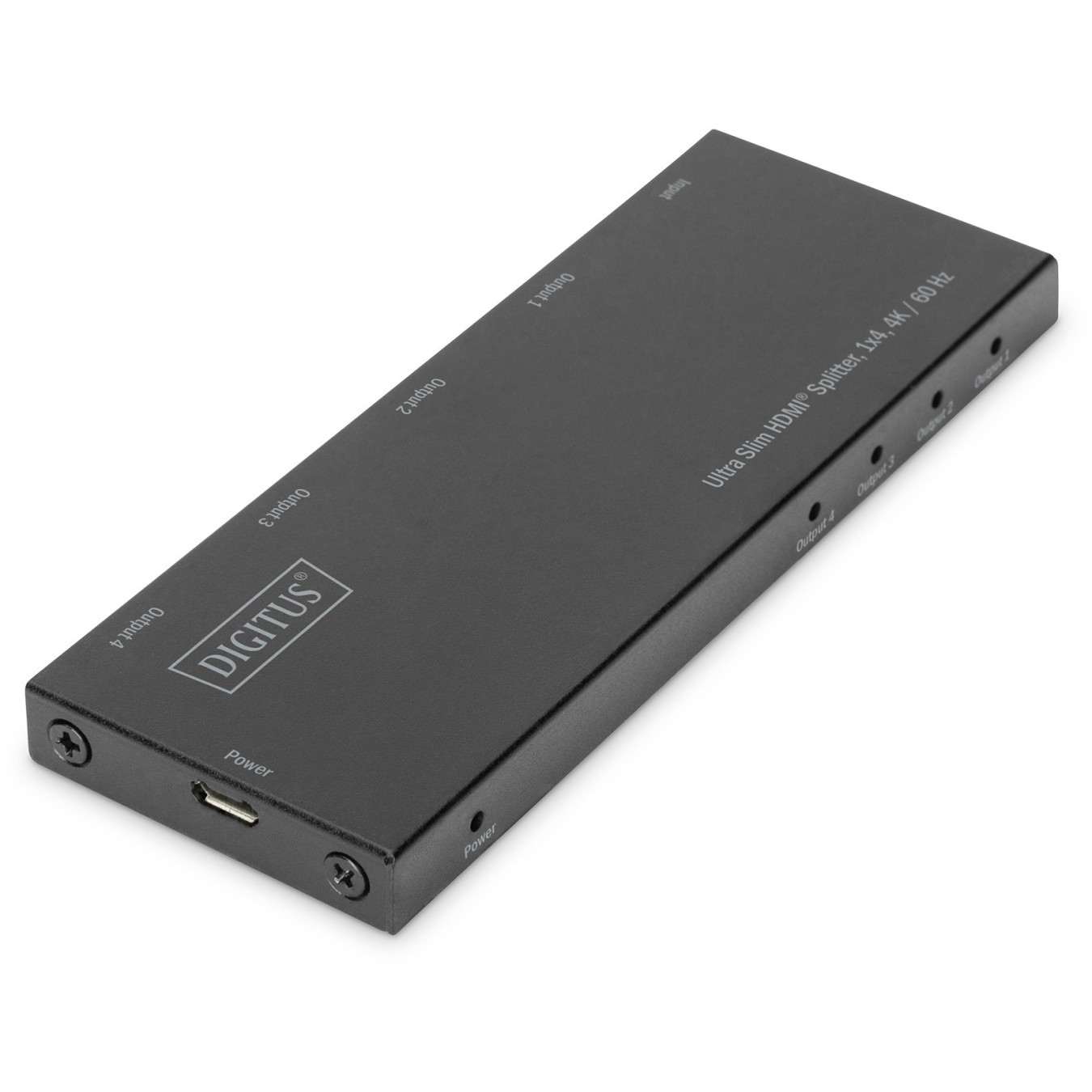DIGITUS Ultra Slim HDMI Splitter - 1x4, 4K60 Hz, HDMI 1.4, Black — Buy in Cyprus with Fast Delivery
