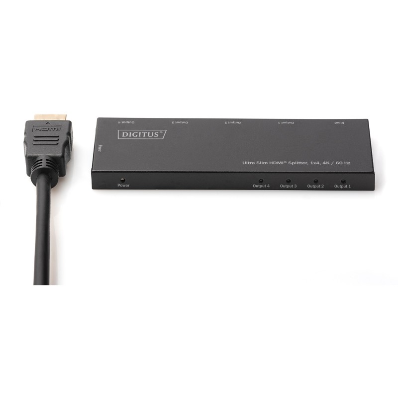 Buy DIGITUS Ultra Slim HDMI Splitter - 1x4, 4K60 Hz, HDMI 1.4, Black in Cyprus, Nicosia, Limassol, Larnaka, Pafos