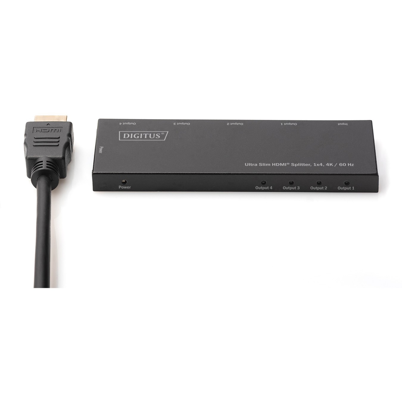 DIGITUS Ultra Slim HDMI Splitter - 1x4, 4K60 Hz, HDMI 1.4, Black — Buy in Cyprus with Fast Delivery