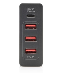 Buy Charger 72W USB-C 20V/3A + 3x USB-A 5V/2.4A - DIGITUS - Black in Cyprus, Nicosia, Limassol, Larnaka, Pafos