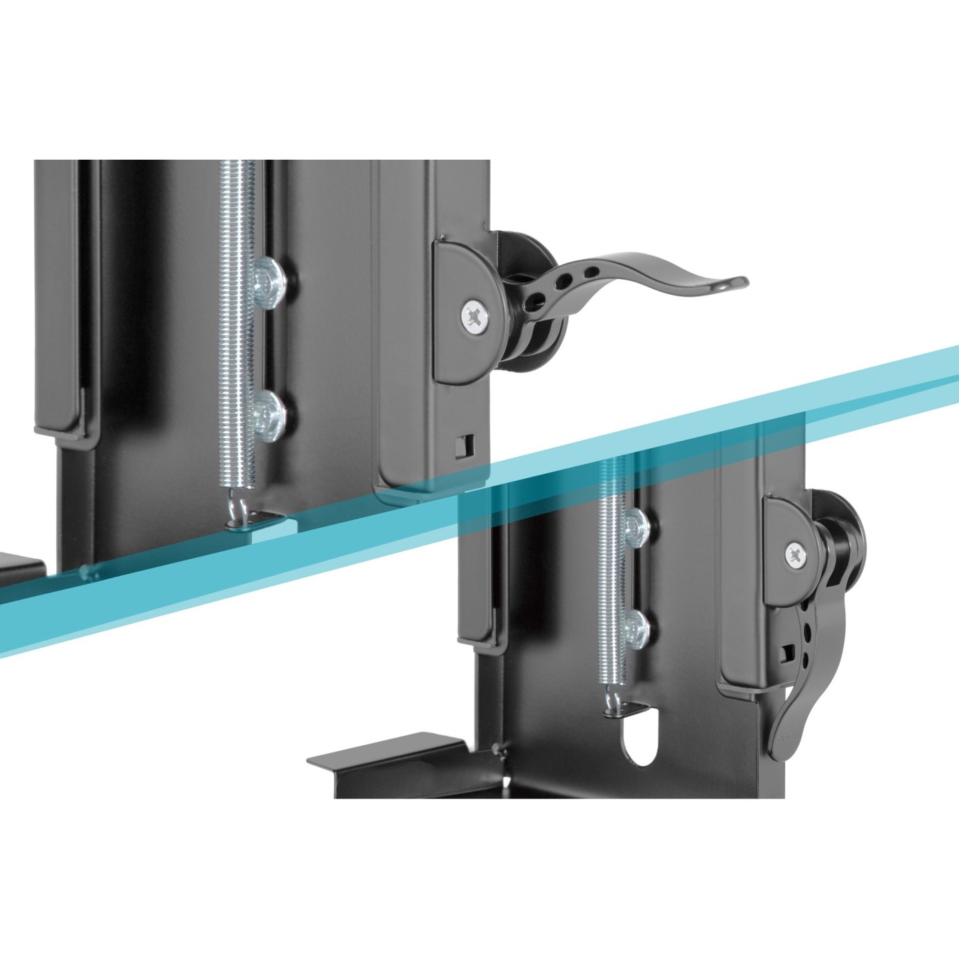 DIGITUS Universal PC Mount for Desk Mounting - Easy-Locking - Black Steel (146x175x583 mm) - 10 kg Capacity